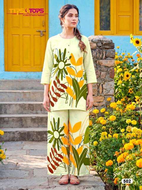 Tips & tops summer beauty vol 5 coord set ladies kurti wholesale market in india