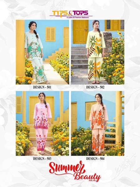 Tips & tops summer beauty vol 5 coord set ladies kurti wholesale market in india