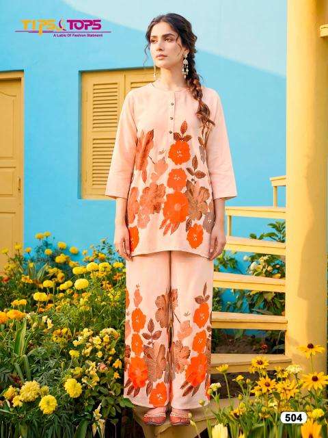 Tips & tops summer beauty vol 5 coord set ladies kurti wholesale market in india