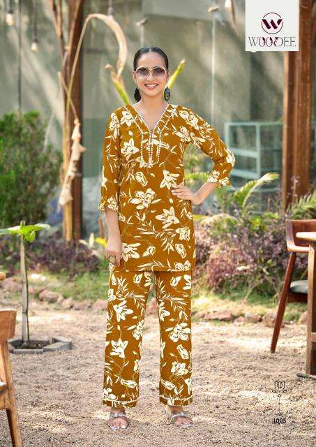 Woodee pihu coord set Rayon kurti wholesaler