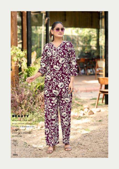 Woodee pihu coord set Rayon kurti wholesaler