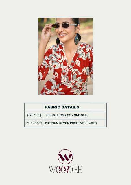 Woodee pihu coord set Rayon kurti wholesaler