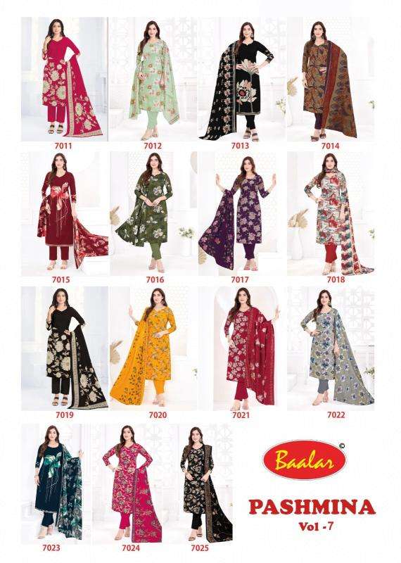 Baalar pashmina vol-7 wholesale dress market in pune with price