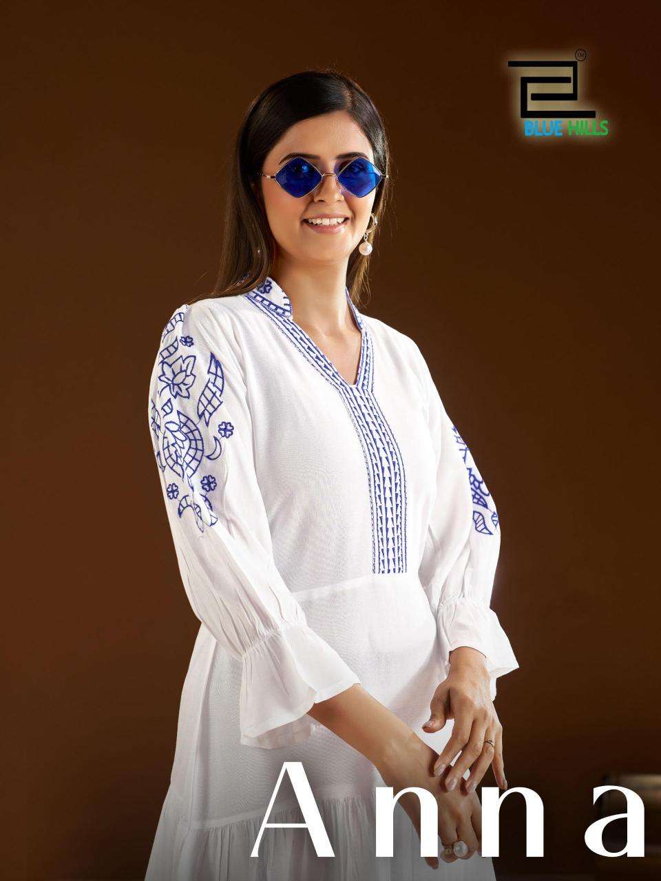 Blue hills anna wholesale kurti set india