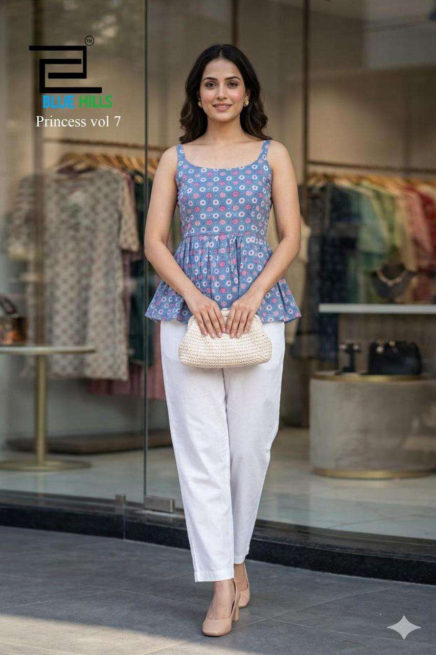 Blue hills princess vol 7 kurti wholesale cloth market in ahmedabad