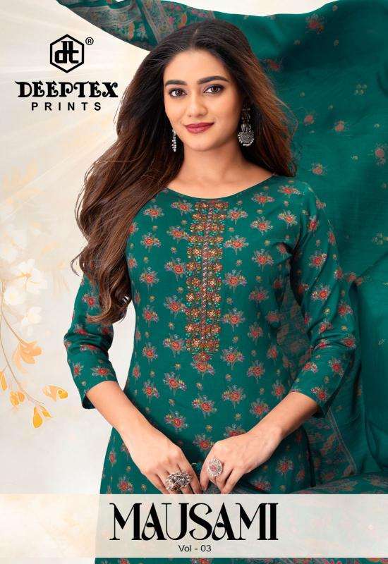 Deeptex mausami vol-3 cash on delivery wholesale dress materials in india