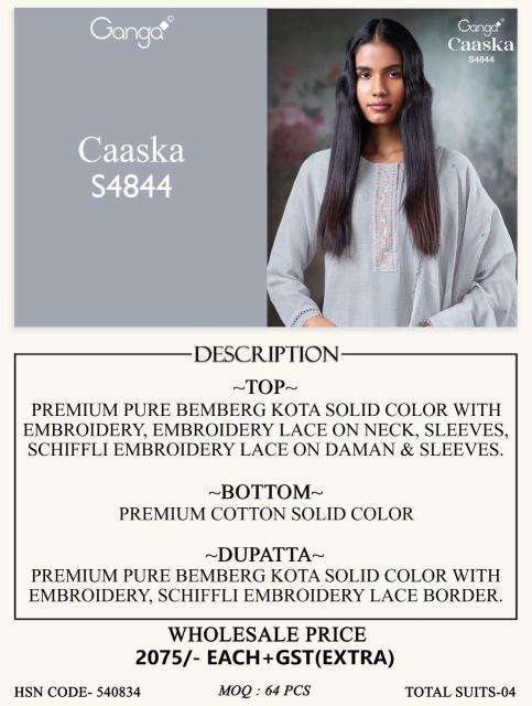 Ganga caaska 4844 wholesale dress materials in mumbai with price