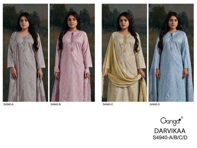 Ganga darvikaa 4940 wholesale dress material market in ahmedabad with price