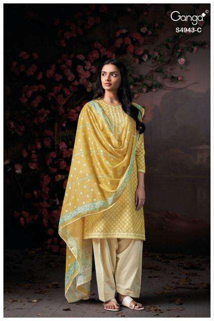 Ganga elyndra 4943 wholesale dress material market in gujarat