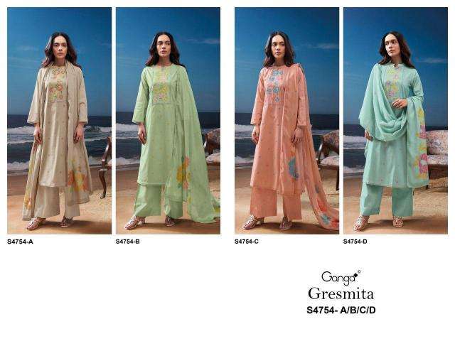 Ganga gresmita 4754 pune dress material wholesale