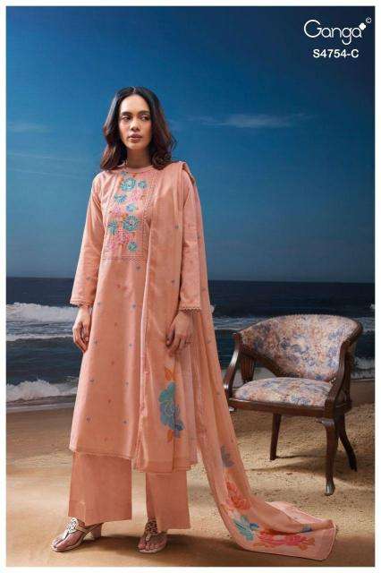 Ganga gresmita 4754 pune dress material wholesale