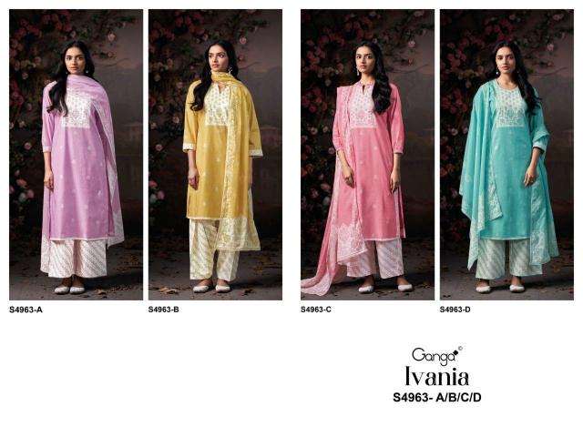 Ganga ivania 4963 wholesale dress material in pune with price