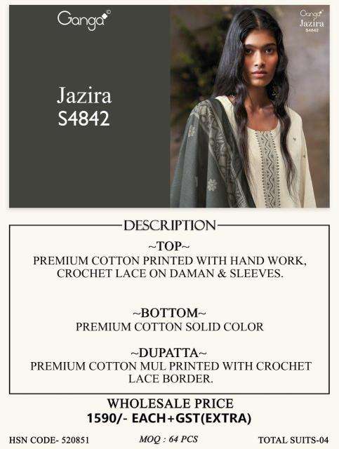 Ganga jazira 4842 wholesale dress materials in delhi