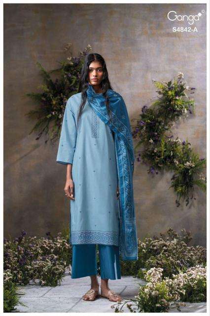 Ganga jazira 4842 wholesale dress materials in delhi