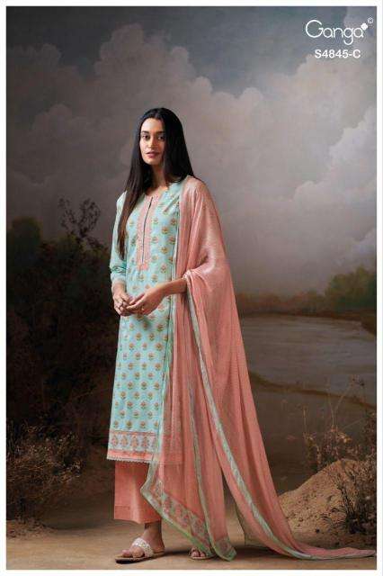 Ganga junoira 4845 ladies dress material wholesale market in delhi