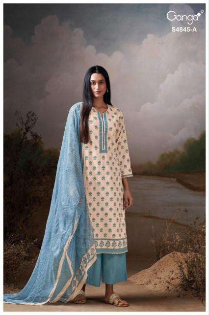 Ganga junoira 4845 ladies dress material wholesale market in delhi