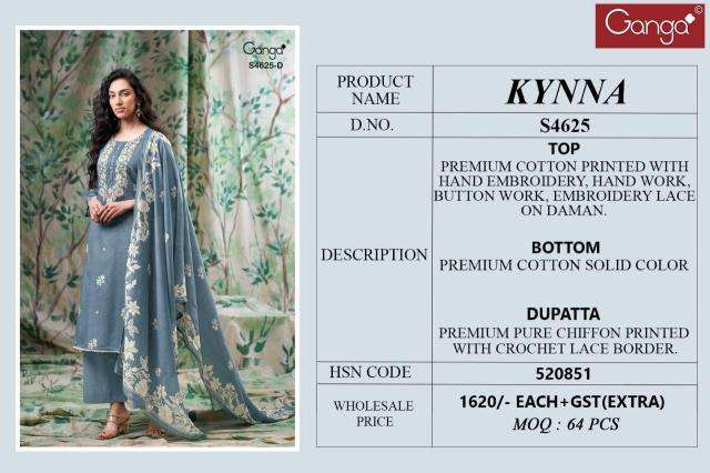 Ganga kynna 4625 wholesale dress material in gujarat