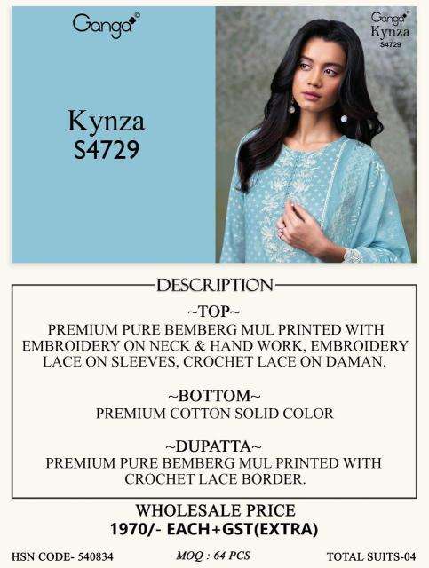 Ganga kynza 4729 best wholesale dress materials in india