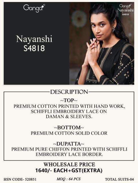 Ganga nayanshi 4818 wholesale dress materials in delhi with price