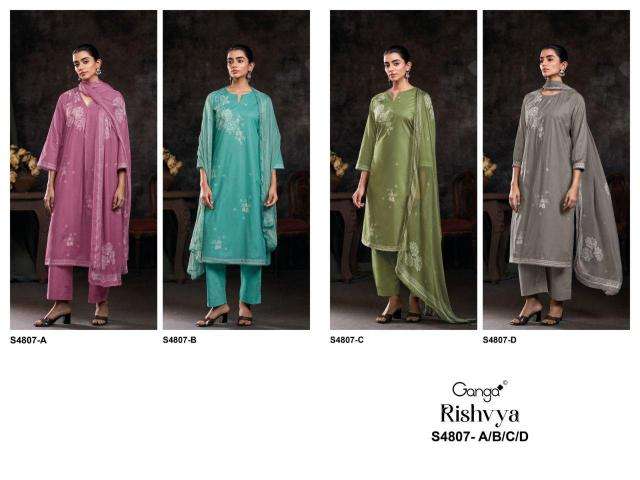 Ganga rishvya 4807 wholesale dress material shops in kolkata