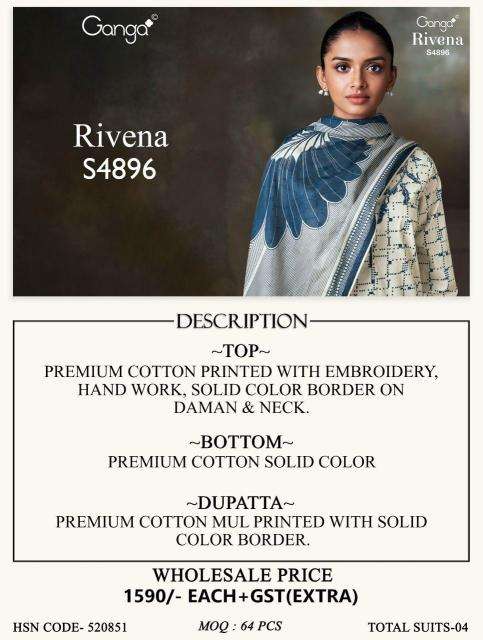 Ganga rivena 4896 best wholesale dress material market in mumbai