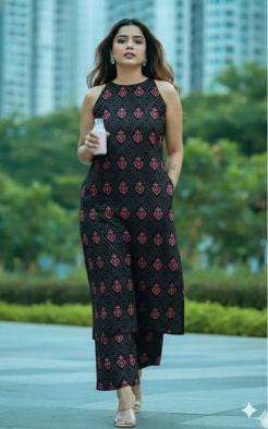 Janni halter neck wholesale kurti set india