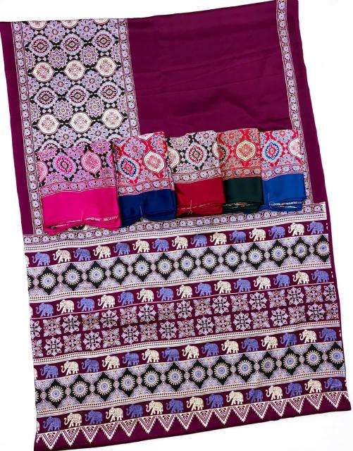 Rajtex pure ajrakh-034 best wholesale saree market in kolkata with price
