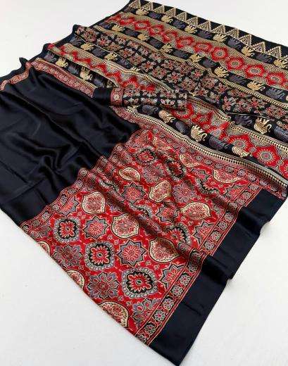 Rajtex pure ajrakh-034 best wholesale saree market in kolkata with price