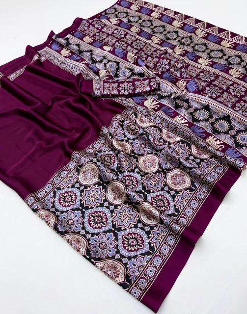 Rajtex pure ajrakh-034 best wholesale saree market in kolkata with price