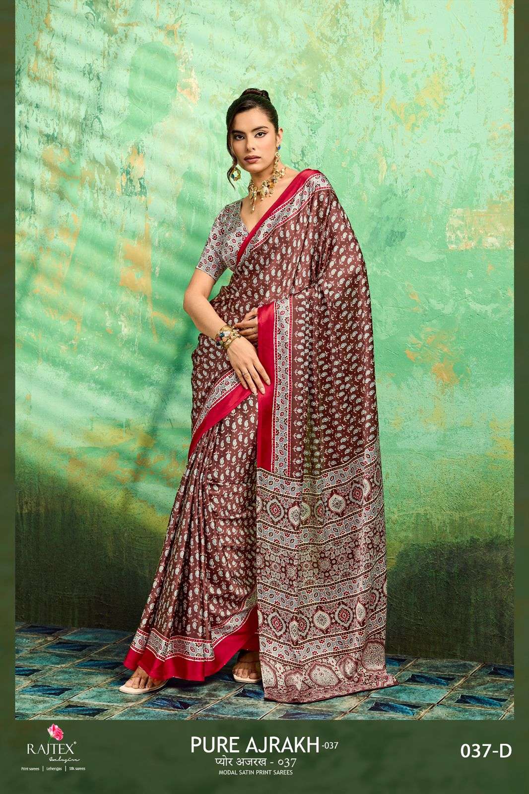 Rajtex Pure Ajrakh 037 wholesale indian saree online shopping