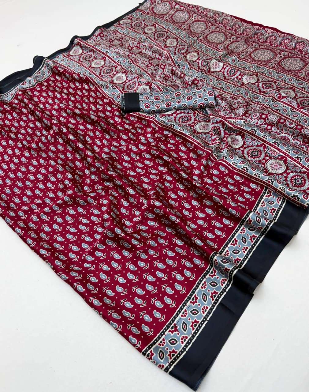 Rajtex Pure Ajrakh 037 wholesale indian saree online shopping