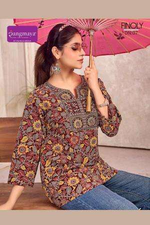 Rangmaya finoly short top best wholesale kurti market in mumbai for ladies