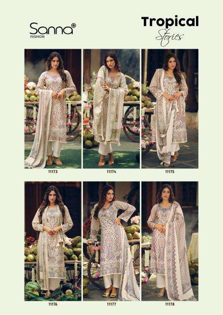 Sanna fashion tropical stories dress material wholesalers in bangalore