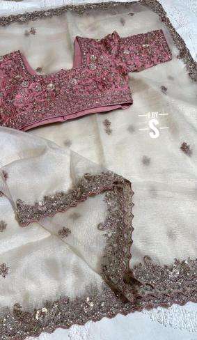 Shorya crushed tissue organza wholesale saree dealers india