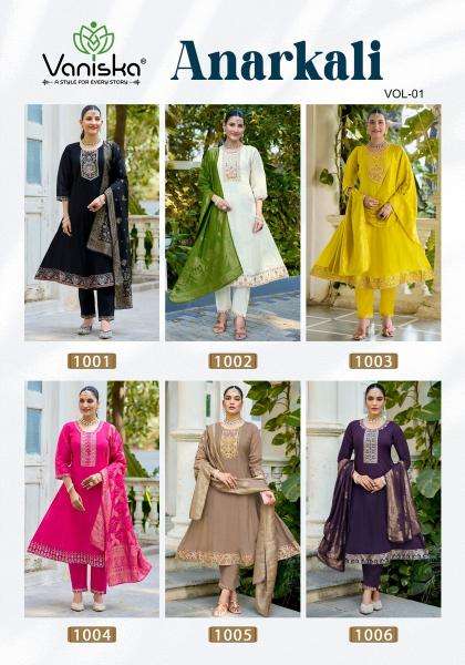 Vaniska anarkali vol 1 wholesale kurti set india