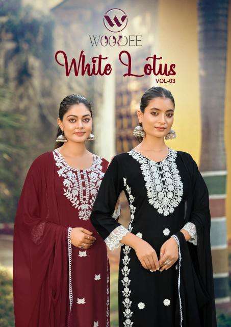 Woodee white lotus vol-3 bangalore wholesale kurti market