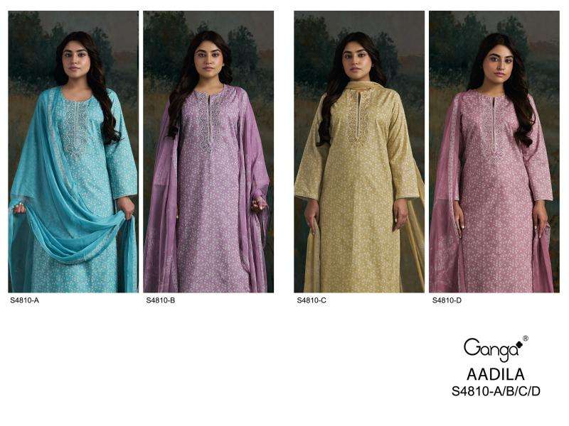 Ganga aadila 4810 wholesale market in mumbai dress material