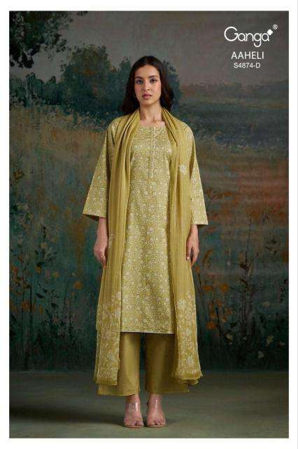 Ganga aaheli 4874 wholesale dress materials in mumbai with price