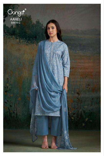 Ganga aaheli 4874 wholesale dress materials in mumbai with price