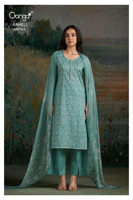 Ganga aaheli 4874 wholesale dress materials in mumbai with price
