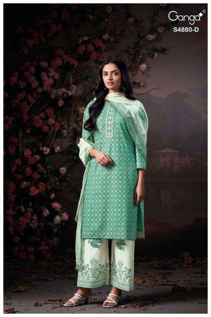Ganga bithia 4880 wholesale dress materials in ahmedabad
