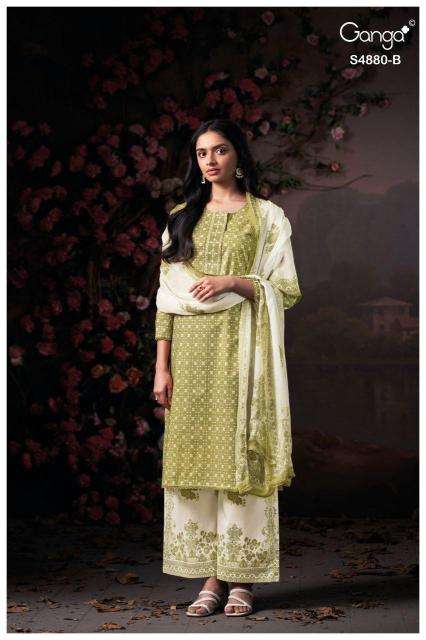 Ganga bithia 4880 wholesale dress materials in ahmedabad