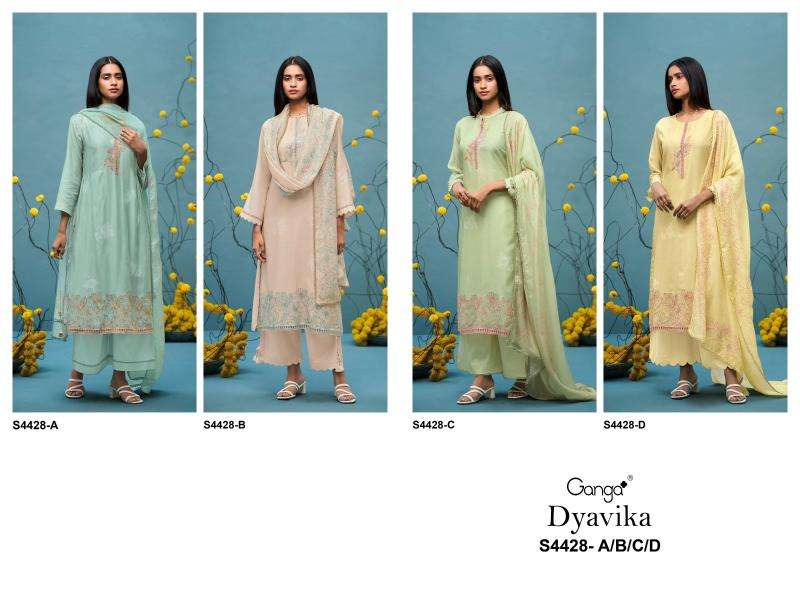 Ganga dyavika 4428 wholesale market in ahmedabad for dress materials