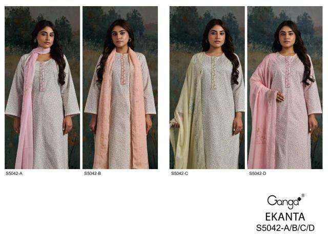 Ganga ekanta 5042 wholesale dress material shop in pune