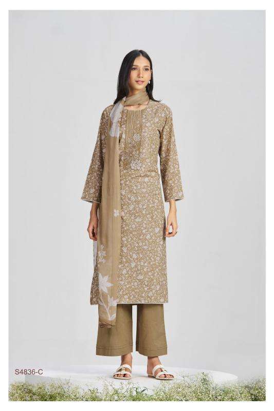Ganga faliha 4836 cotton dress material wholesale market in surat