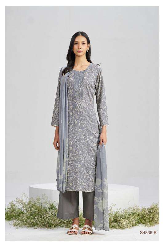 Ganga faliha 4836 cotton dress material wholesale market in surat
