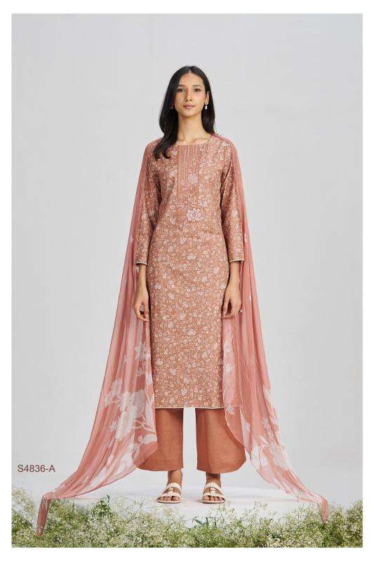 Ganga faliha 4836 cotton dress material wholesale market in surat