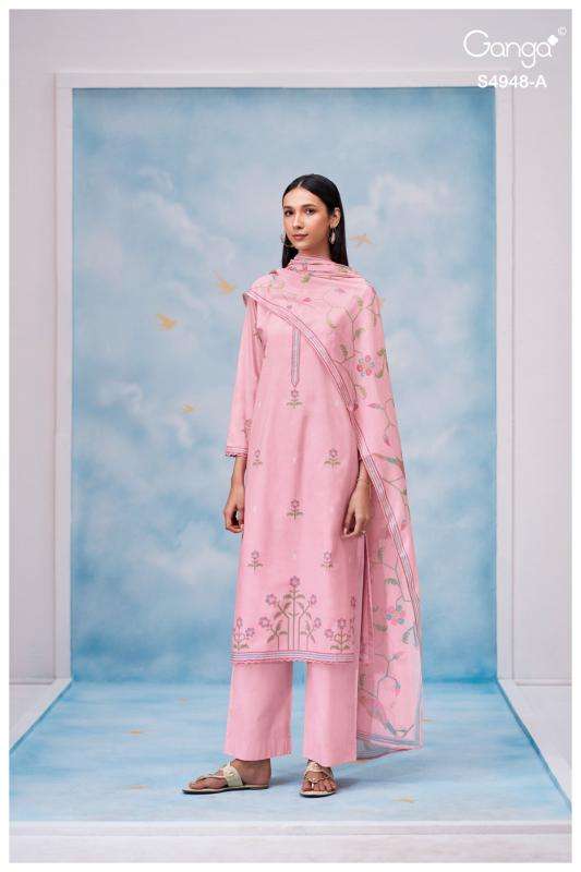 Ganga grixa 4948 ladies dress material wholesale market in surat with price