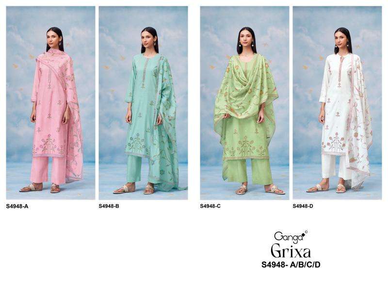 Ganga grixa 4948 ladies dress material wholesale market in surat with price