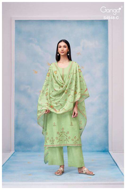 Ganga grixa 4948 ladies dress material wholesale market in surat with price